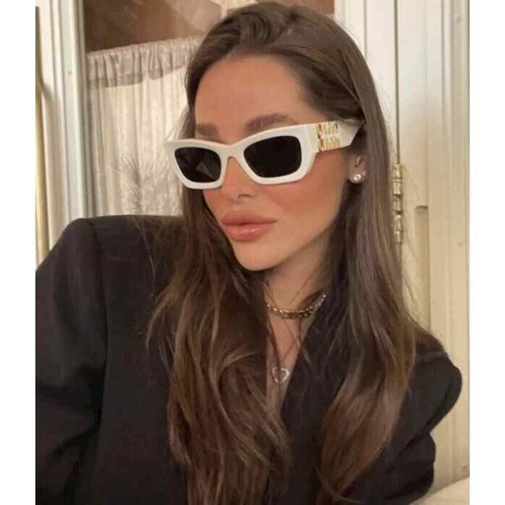 NEW Miu Miu MU09WS White Cat Eye Sunglasses - Picture 1 of 8